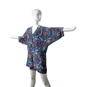 Richard Chai LOVE 100% Silk Womens Size 2 Oversized Watercolor Art to wear Dress